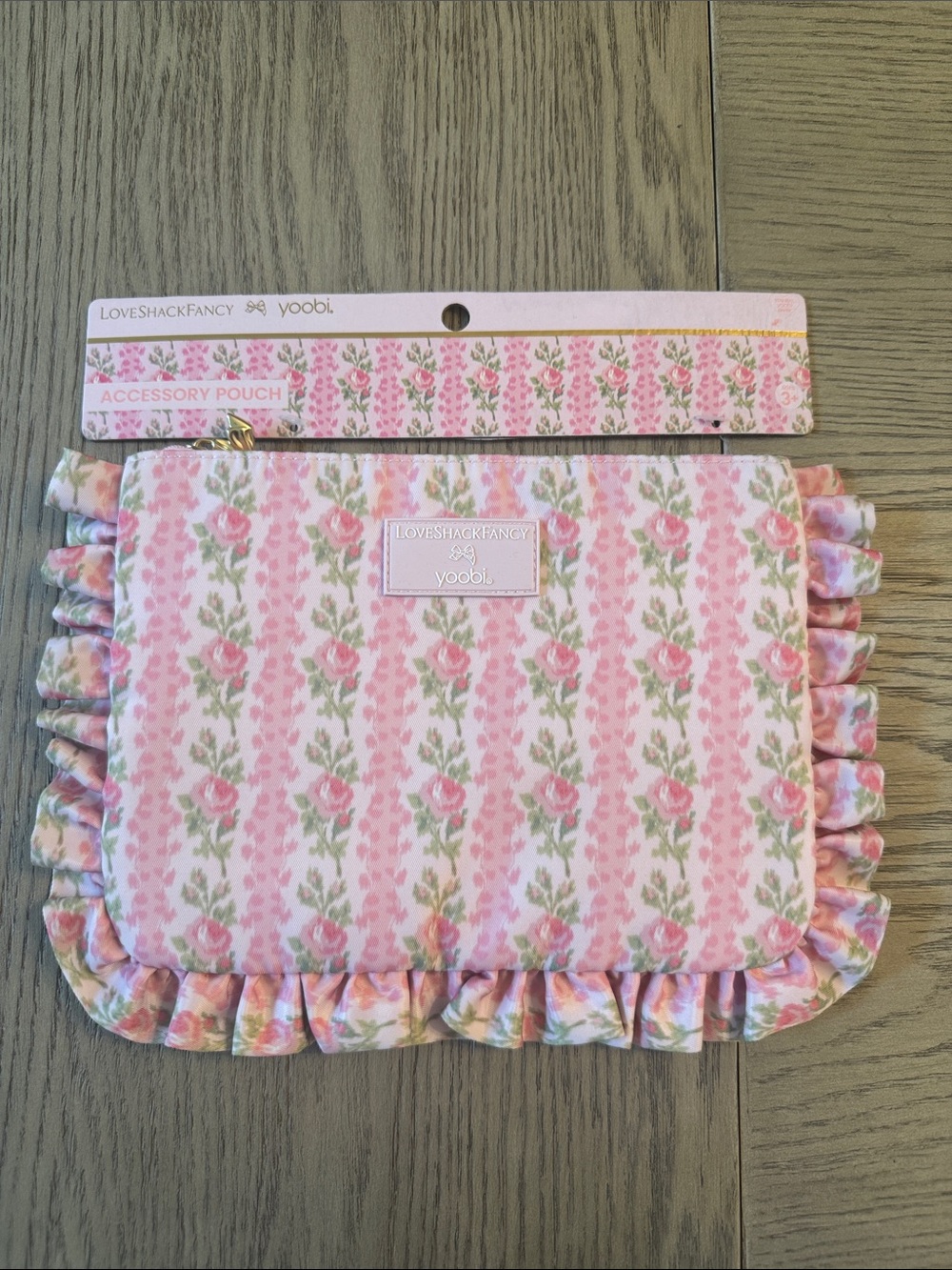 Loveshackfancy x target Pink Floral Ruffle Accessory Pouch - Picture 4 of 5